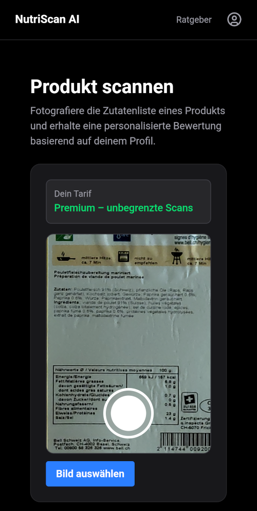 Scan im Supermarkt